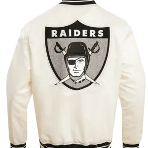 Ellis Oakland Raiders Retro Satin Varsity Jacket Back