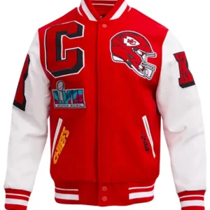 Elwyn Hane Kansas City Chiefs Red Varsity Jacket Front