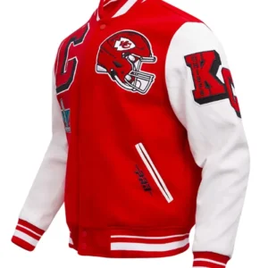 Elwyn Hane Kansas City Chiefs Red Varsity Jacket right