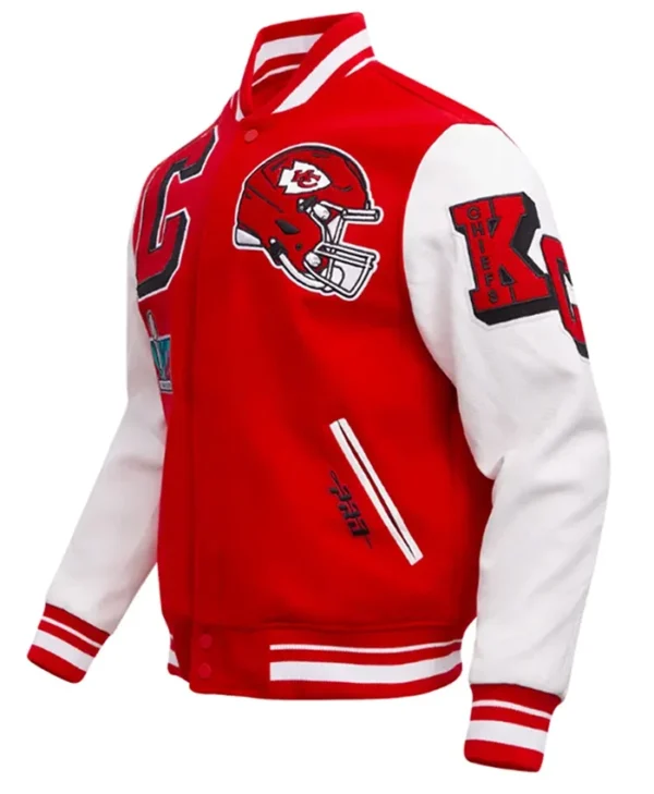 Elwyn Hane Kansas City Chiefs Red Varsity Jacket right