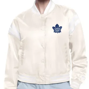Ericka Toronto Maple Leafs Printed Varsity Satin Jacket
