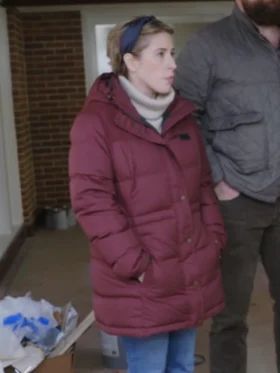 Erin Napier Home Town S09 Maroon Puffer Jacket