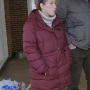 Erin Napier Home Town S09 Maroon Puffer Jacket