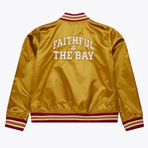 Estella Faithful to The Bay San Francisco 49ers Gold Satin Jacket Back