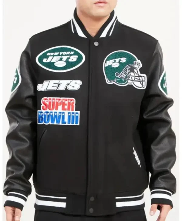 Eunice New York Jets Black Bomber Jacket
