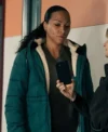 Evangeline Navarro True Detective S04 Green Puffer Coat