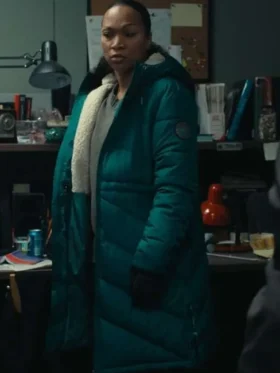 Evangeline Navarro True Detective S04 Green Puffer Coat For Sale