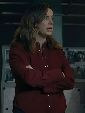 Eve Myles The Crow Girl Maroon Shirt