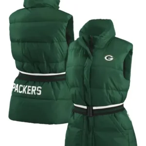 Felipa Green Bay Packers Green Puffer Vest