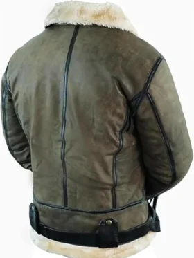 Felix Mens Real Sheepskin Leather Fur Shearling Jacket Back