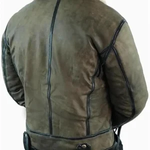 Felix Mens Real Sheepskin Leather Fur Shearling Jacket Back