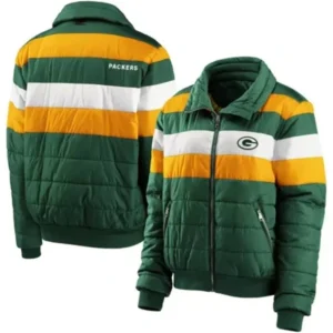 Fiona Kuhic Green Bay Packers Zip Puffer Jacket