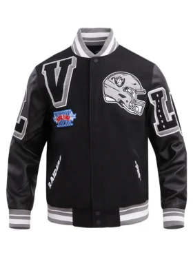 Freddy Las Vegas Raiders Mash Up Wool Varsity Jacket
