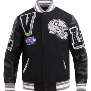 Freddy Las Vegas Raiders Mash Up Wool Varsity Jacket