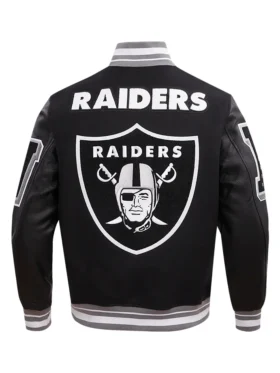 Freddy Las Vegas Raiders Mash Up Wool Varsity Jacket Back