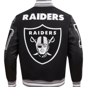 Freddy Las Vegas Raiders Mash Up Wool Varsity Jacket Back