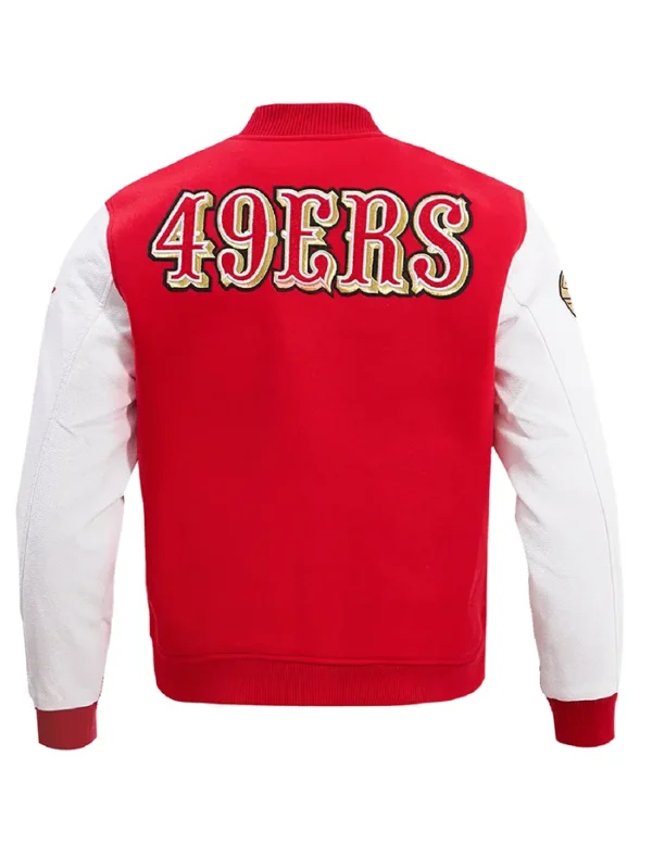 Gallagher San Francisco 49ers Wool Red Varsity Jacket Back