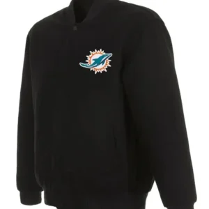 Gideon Miami Dolphins Black Bomber Jacket