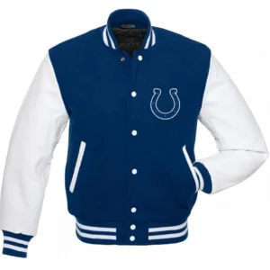 Gislason Indianapolis Colts Blue and White Letterman Jacket