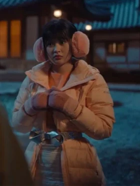 Han Bi Ryu XO Kitty Pink Puffer Coat For Sale