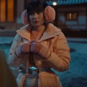 Han Bi Ryu XO Kitty Pink Puffer Coat For Sale