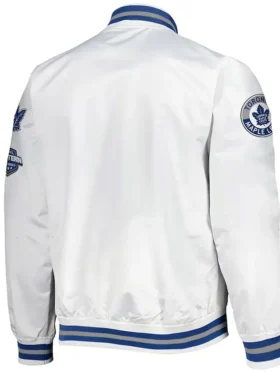 Hazle Toronto Maple Leafs Hometown White Satin Jacket Back