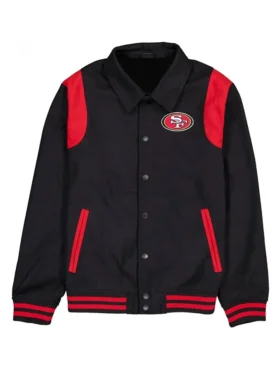 Hobbs San Francisco 49ers Black Varsity Jacket 
