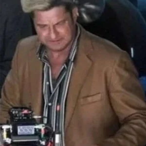 In the Hand of Dante Gerard Butler Leather Blazer