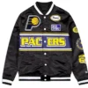 Indiana Pacers Black Satin Varsity Jacket