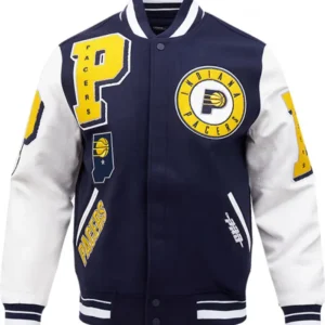 Indiana Pacers Blue And White Varsity Jacket