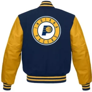 Indiana Pacers Blue Yellow Varsity Jacket