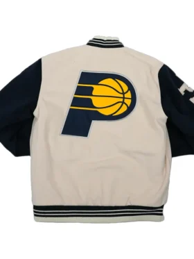 Indiana Pacers Varsity Wool White Jacket