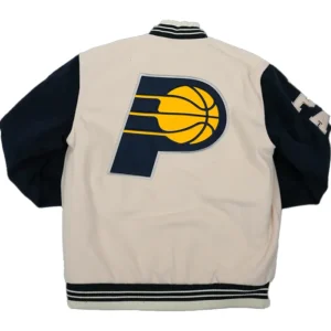 Indiana Pacers Varsity Wool White Jacket