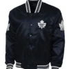Jacey Toronto Maple Leafs Navy Blue Button Up Satin Jacket