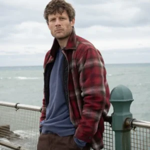 James Norton Playing Nice Red Cotton Shirt For Sale