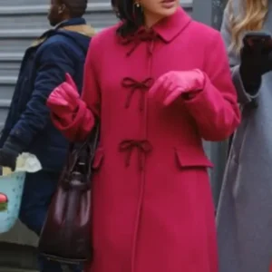 Janel Parrish Sugarplummed Wool Coat