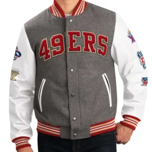 Janis Eaton San Francisco 49ers Gray Varsity Jacket