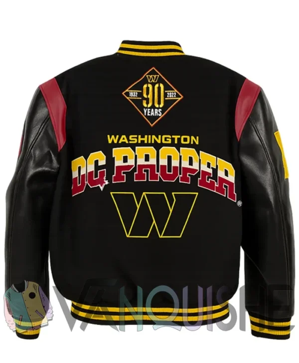 Javier Washington Commanders Varsity Jacket back