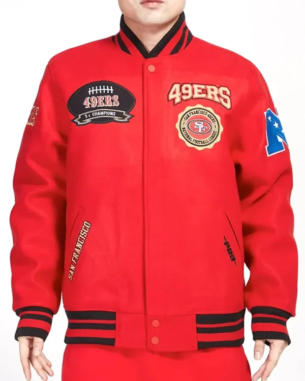 Jerald San Francisco 49ers Red Varsity Wool Jacket