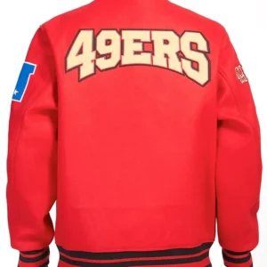 Jerald San Francisco 49ers Red Varsity Wool Jacket Back