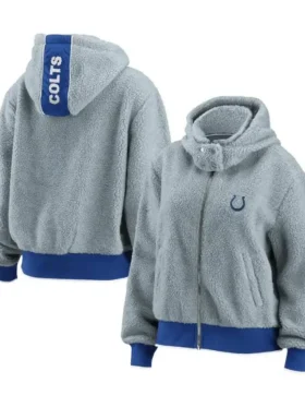 Jessika Barton Indianapolis Colts Zip Sherpa Jacket