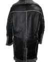 Josh Shearling Fur Lapel Collar Sheepskin Leather Coat Back