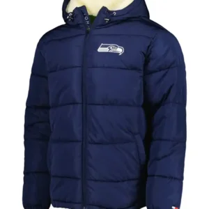 Julie Seattle Seahawks Navy Puffer Jacket