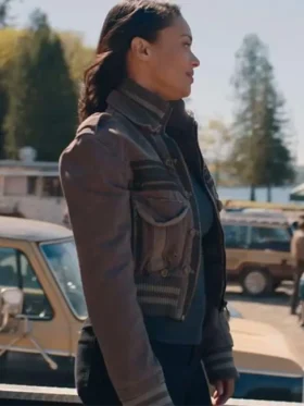 Kaia Bryant Virgin River S06 Grey Bomber Jacket For Sale