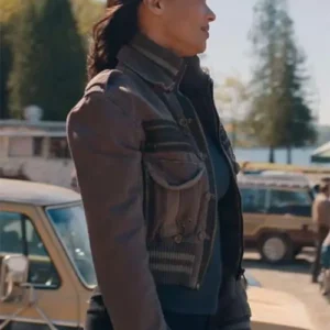 Kaia Bryant Virgin River S06 Grey Bomber Jacket For Sale