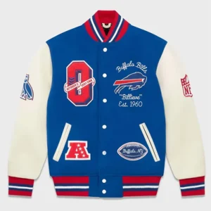 Kailey OVO x NFL Buffalo Bills Blue Varsity Jacket