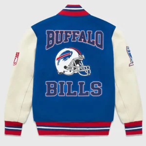 Kailey OVO x NFL Buffalo Bills Blue Varsity Jacket Back