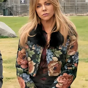 Kaitlin Olson High Potential S01 Floral Fur Coat