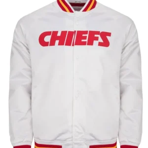 Kansas City Heavyweight Satin Chiefs White Jacket