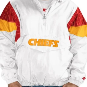 Kansas City Mens Nylon Zip Pullover Chiefs Starter White Jacket